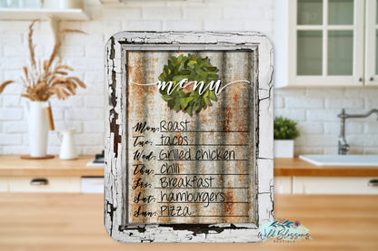 Rustic Menu Dry Erase Board