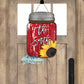 Red Wooden Sunflower Mason Jar Door Hanger