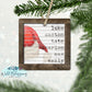 Rustic Wooden Santa Hat Family Name Ornament