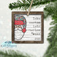 Rustic Wooden Santa Family Name Ornament