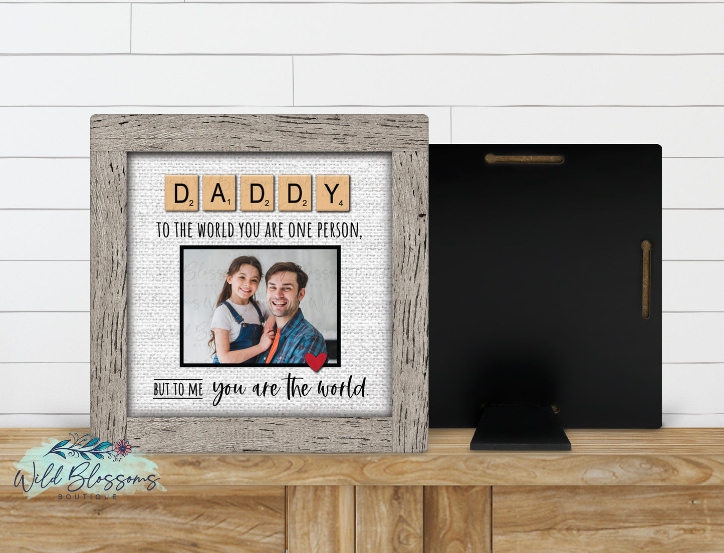 Daddy Scrabble Tile Photo Picture Frame
