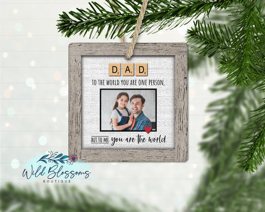 Dad | Daddy Scrabble Tile Photo Ornament