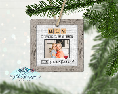 Mom Scrabble Tile Photo Ornament