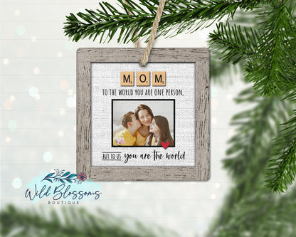 Mom Scrabble Tile Photo Ornament