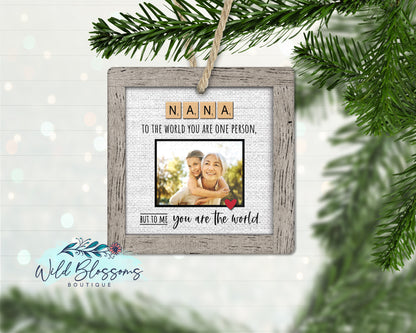 Grandma | Mimi | Nana | Nonna Scrabble Tile Photo Ornament