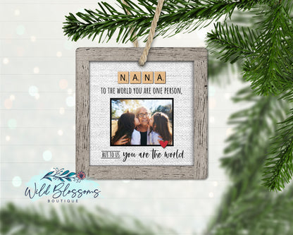 Grandma | Mimi | Nana | Nonna Scrabble Tile Photo Ornament