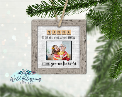Grandma | Mimi | Nana | Nonna Scrabble Tile Photo Ornament