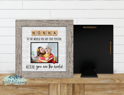 Personalized Nonna Faux Frame Photo Sign | Grandma Keepsake Gift