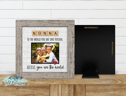 Personalized Nonna Faux Frame Photo Sign | Grandma Keepsake Gift