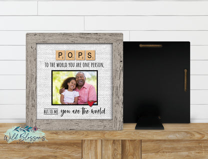 Personalized Pops Faux Frame Photo Sign | Grandpa Keepsake Gift