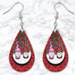 Red Heart Snowy Valentines Gnome Drop Earrings