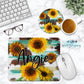 Sunflowers On Cowhide Personalized Mouse Pad And Coaster Desk Set