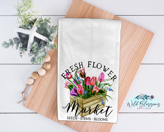 Fresh Flower Market Kitchen Towel