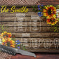 Wooden Floral Sunflower Measurement Glass Cutting Board