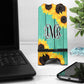Teal Wooden Sunflower Phone Stand
