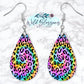 Tie Dye Leopard Print Drop Earrings