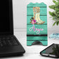 Turquoise Wooden Cowboy Boot Personalized Mouse Pad And Coaster Desk Set