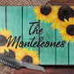 Teal Wooden Sunflower Kitchen Towel