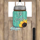 Teal Wooden Sunflower Mason Jar Door Hanger
