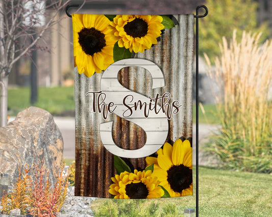 Rustic Sunflower Garden Flag