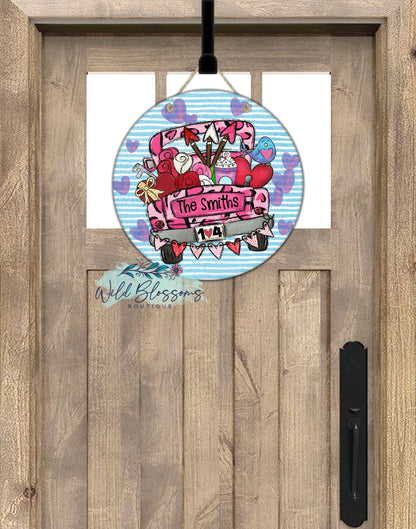 Valentine's Day Truck Round Door Hanger