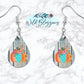 Wooden Fall Floral Patchwork Pumpkin Drop Earrings