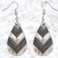 Rustic Wooden Chevron Drop Earrings