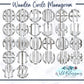 Wooden Chevron Circle Monogram Drop Earrings