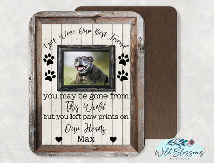 Personalized Pet Memorial Faux Frame Photo Sign | Dog & Cat Loss Keepsake