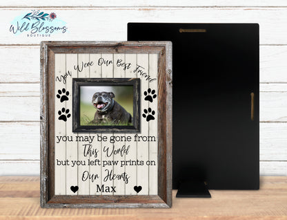 Personalized Pet Memorial Faux Frame Photo Sign | Dog & Cat Loss Keepsake