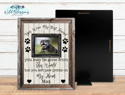 Personalized Pet Memorial Faux Frame Photo Sign | Dog & Cat Loss Keepsake