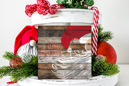 Merry Christmas Wooden Painted Santa Personalized Square  Door Hanger