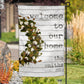 Wooden Shiplap Cotton Wreath Personalized Garden Flag