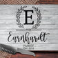 White Wooden Family Name Glass Cutting Board
