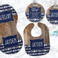 Navy Woodland Arrow Baby Bib And Burp Cloth Set