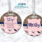 Pink Woodland Arrow Stop Do Not Kiss Bag Tag